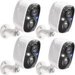 GMK Wireless Outdoor Security Cameras 4 Pack – 2K Battery Powered, Color Night Vision, Motion Detection, 2-Way Audio, Waterproof Home Security System