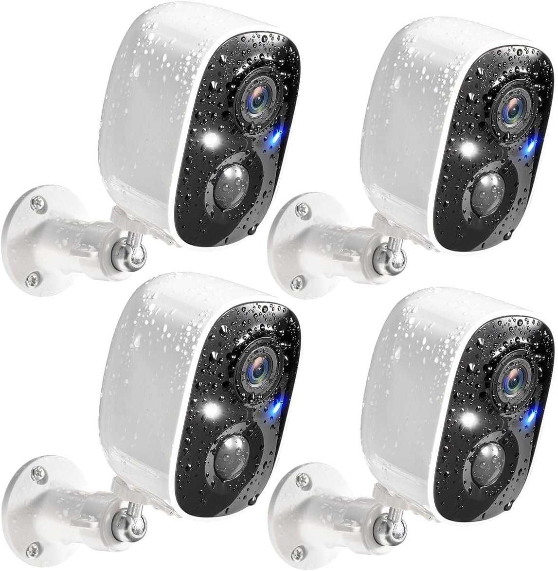 cam4 GMK Wireless Outdoor Security Cameras 4 Pack – 2K Battery Powered, Color Night Vision, Motion Detection, 2-Way Audio, Waterproof Home Security System - Image 1