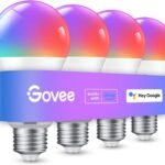 Govee Smart Light Bulbs 4 Pack – RGBWW WiFi & Bluetooth Color Changing Bulbs, Alexa & Google Compatible, Music Sync, Dimmable A19 800LM