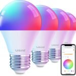 Linkind Smart Light Bulbs 4 Pack – WiFi & Bluetooth RGB Color Changing Bulbs, Alexa & Google Home Compatible, Music Sync, 104 Scenes, Dimmable A19 E26